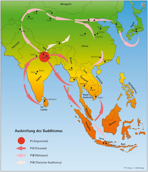 Karte des Buddhismus