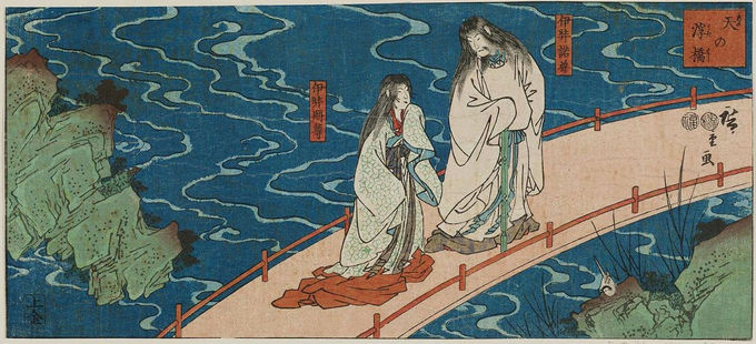 Izanagi und Izanami von Utagawa Hiroshige, 19. Jh.